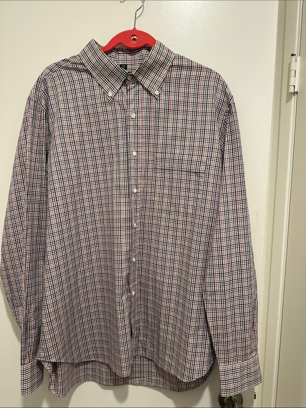 Barneys New York Multi-Color Plaid Cotton Shirt - Pink, Purple, Green